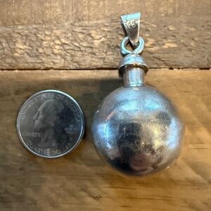 VTG Vintage Taxco Mexico 925 Sterling Silver Perfume Ball Pendant